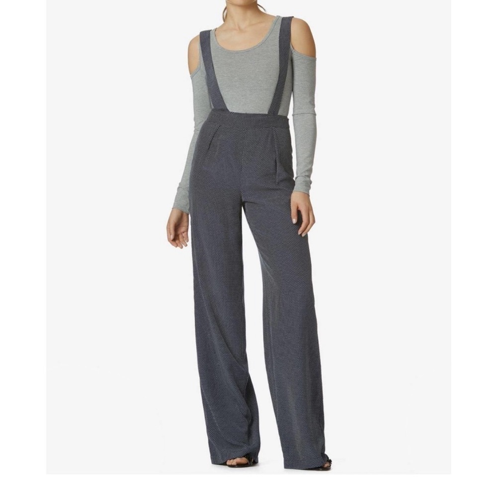 Avec Les Filles Wide-Leg Suspender Pants